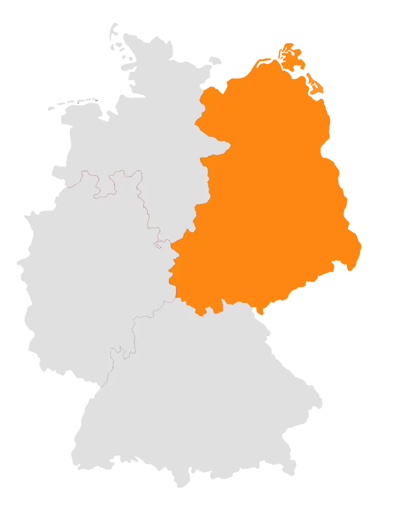 Karte der DACH-Region mit Österreich und Schweiz eingefärbt